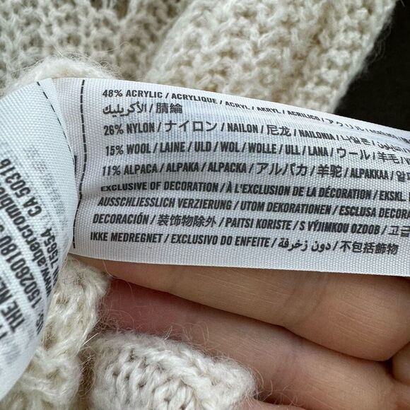 Abercrombie & Fitch Womens Heather Cream Stretch Wool Blend Sweater Size Small - Picture 5 of 8